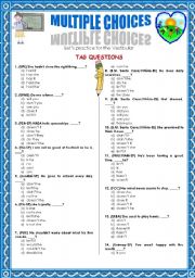 English Worksheet: TAG QUESTIONS-MULTIPLE CHOICE