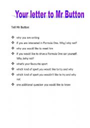 English worksheet: Letter to Mr Button