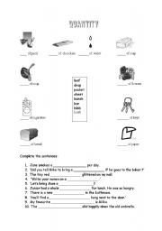 English Worksheet: Quantity