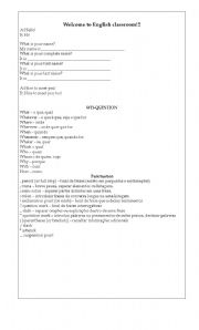 English worksheet: Welcome to English classroom