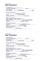 English Worksheet: San Francisco song
