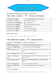 English Worksheet: **__EMOTIONS__ **   -  Collocations 