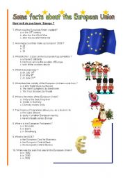 English Worksheet: Some facts about the European Union