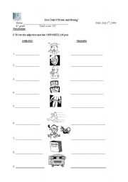 English worksheet: opposite adjectives