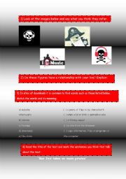 English Worksheet: Music pirates - reading activity