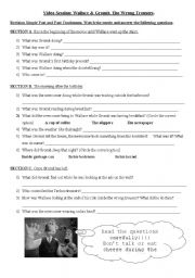 English Worksheet: Simple Past - Past continuous: The Wrong Trousers