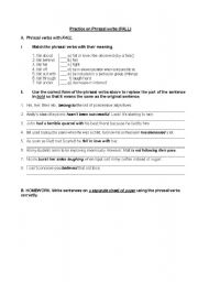 English Worksheet: Phrasal verbs with Fall