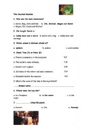 English Worksheet: The Haunted Mansion Answer key