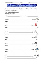 English Worksheet: Making requests in English