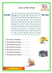 English Worksheet: days of the week