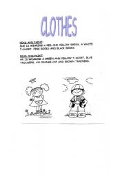 English Worksheet: What are they wearing?