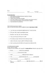 English Worksheet: Past Tense Quiz