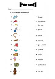 English worksheet: Food matching