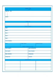 English worksheet: Lesson Plan Format