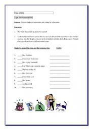 English Worksheet: Conversation Activity(Move around)