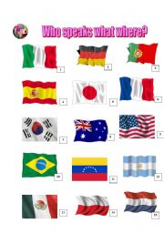 English Worksheet: COUNTRIES, NATIONALITIES AND LANGUAGES