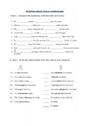 English Worksheet: if clauses- condicionals