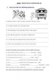 Conditional sentences - if-clauses, main clauses - Type I