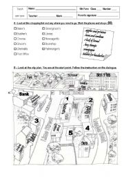 English Worksheet: Places in Town / Directions