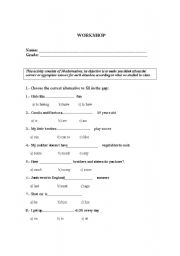 English worksheet: basic aspects of the English Language