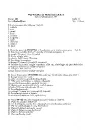 English Worksheet: Question