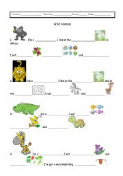 English Worksheet: Wild animals