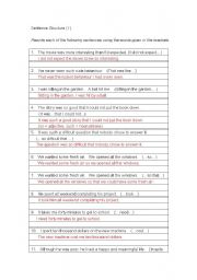 English Worksheet: sentence structure
