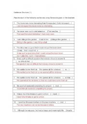 English worksheet: sentence structure