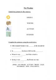 English worksheet: The seasons and the weather