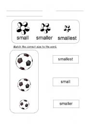 English Worksheet: Maths : Small, Smaller, Smallest