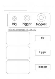 English worksheet: Maths : Big, bigger and biggest