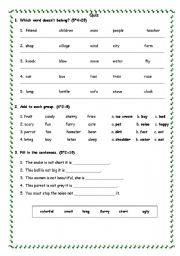 English worksheet: Vocabulary quiz