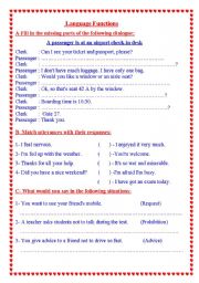English Worksheet: Language Functions