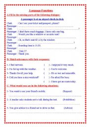 English worksheet: Language Functions