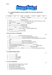 English Worksheet: Present Perfect (test)