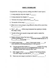 English Worksheet: Music vocabulary