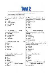 English Worksheet: Grammar test