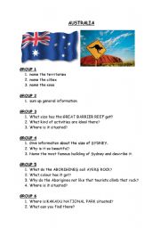 English Worksheet: Australia - group work