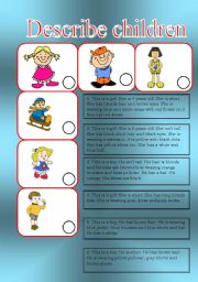 English Worksheet: Describe children