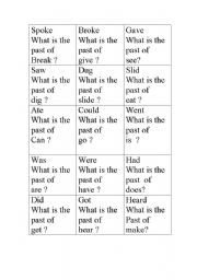 English worksheet: Chase the past tense verb