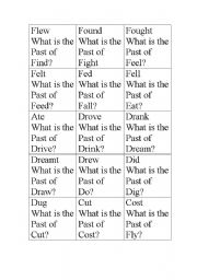 English worksheet: Chase the past verb