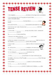 English Worksheet: TENSE REVIEW WITH MAFALDA