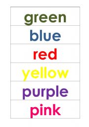 English Worksheet: Colours
