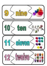 English Worksheet: number flashcards