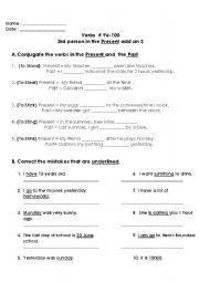 English worksheet: verbs #96-100
