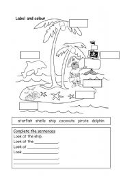 English Worksheet: pirates adventure