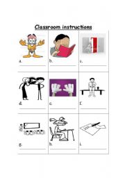 English worksheet: classroom instructions