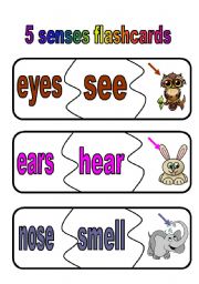 English Worksheet: 5 senses 