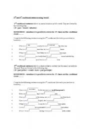 English worksheet: 2nd and 3rd conditional sentences