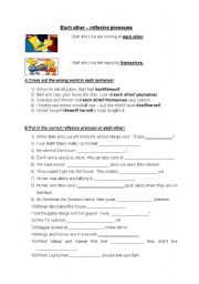 English Worksheet: Each other and reflexive pronouns